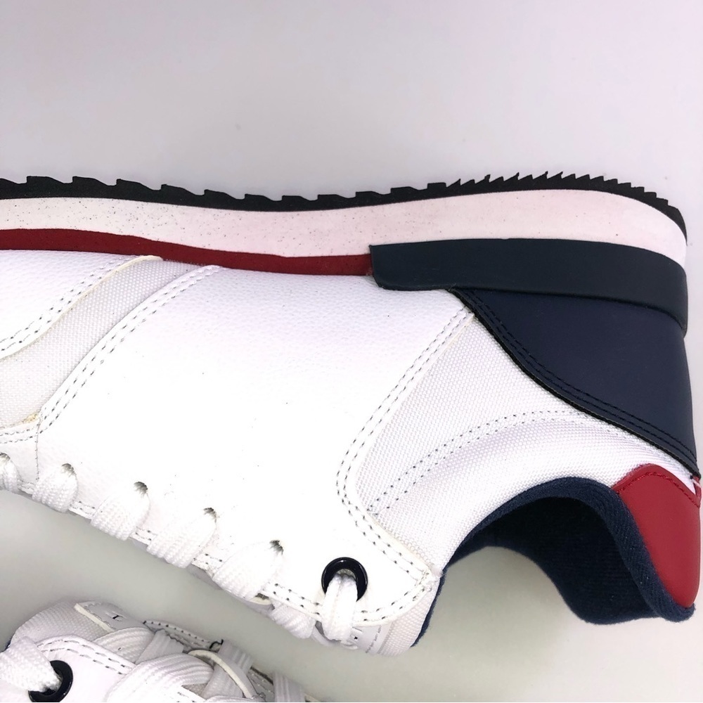 Tommy Hilfiger Mens Mainer Leather Sneakers Shoes Athletic Logo Lace Up 8M - Picture 4 of 12